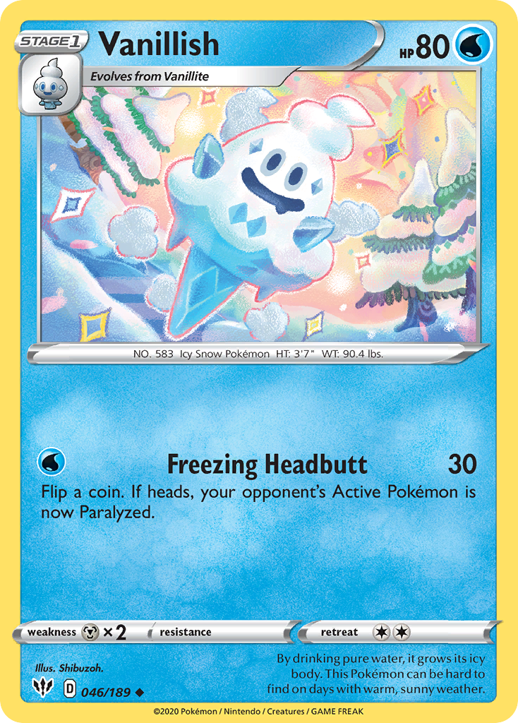 Vanillish 046/189 Uncommon Reverse Holo Darkness Ablaze NM/LP