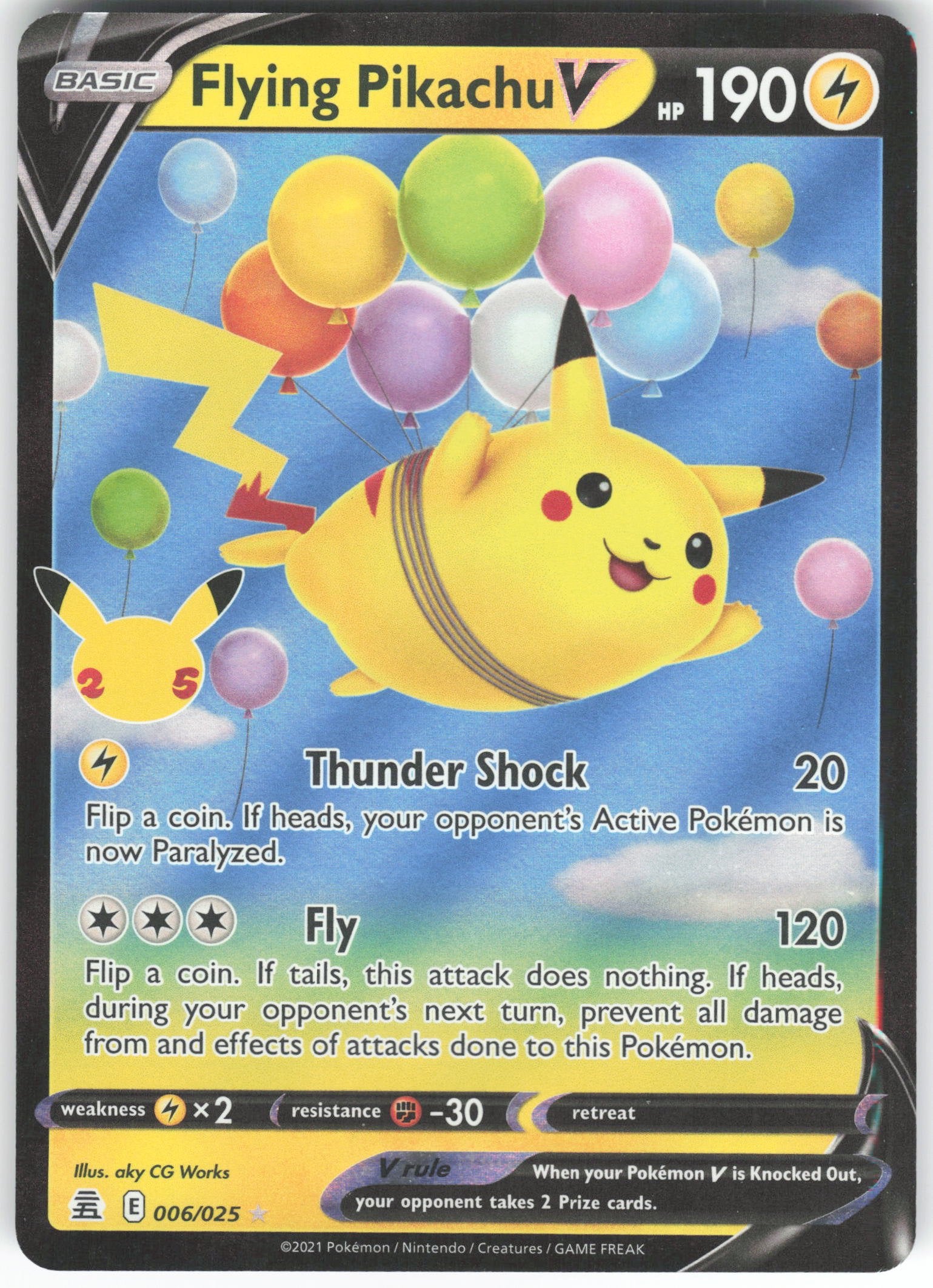 Flying Pikachu V Ultra Rare Celebrations 006/025 NM
