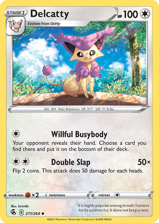 Delcatty 211/264 Uncommon Reverse Holo Fusion Strike NM/LP