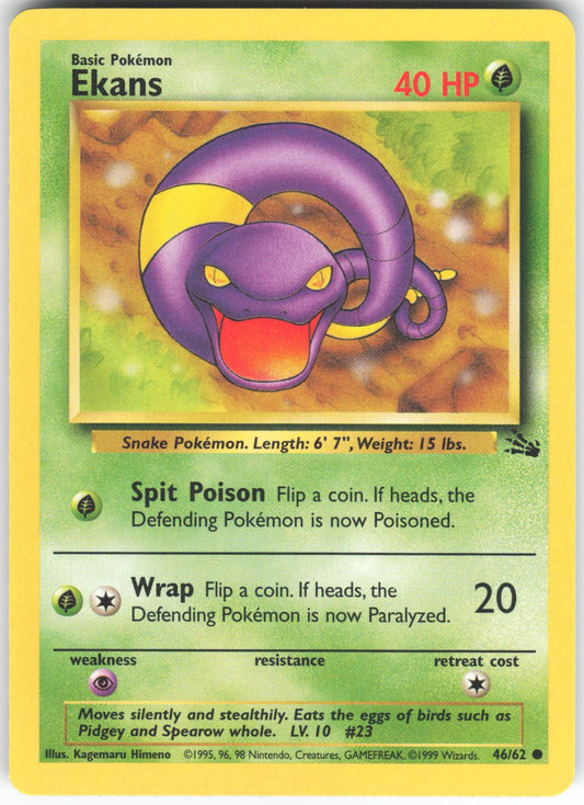 Ekans 46/62 Common Fossil Unlimited NM/LP