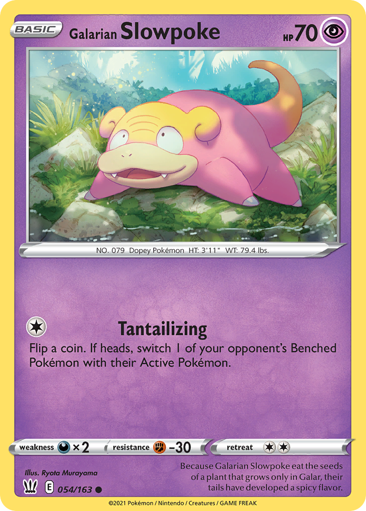 Galarian Slowpoke 054/163 Common Reverse Holo Battle Styles NM/LP