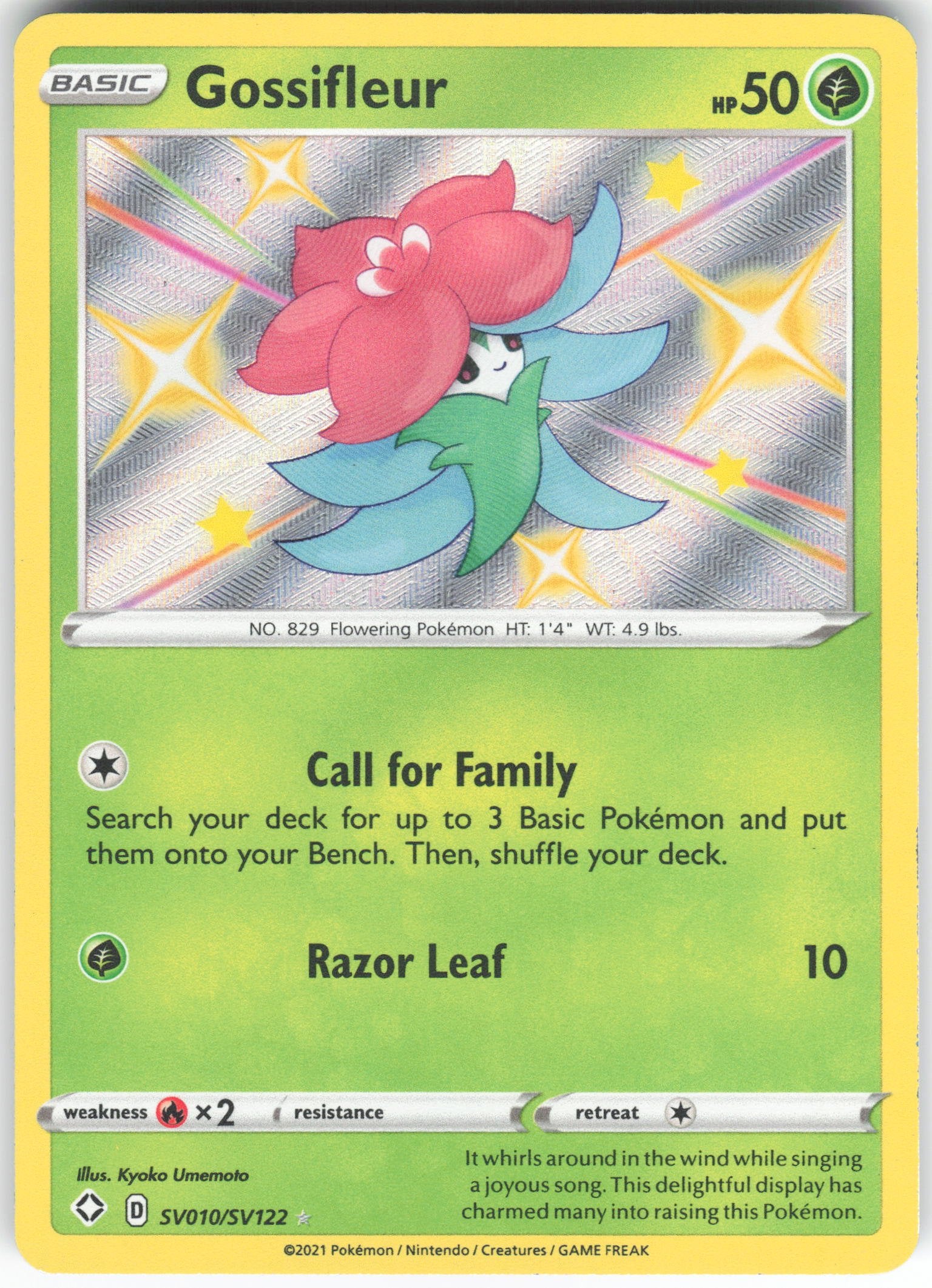 Gossifleur Shiny Holo Rare Shining Fates: Shiny Vault SV010/SV122 NM