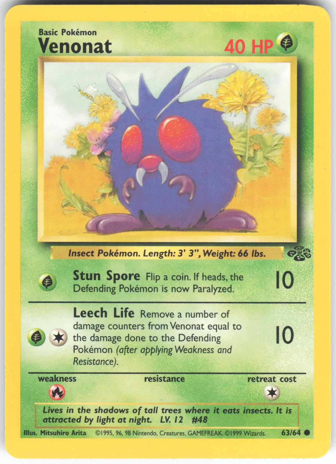 Venonat 63/64 Common Jungle Unlimited NM/LP