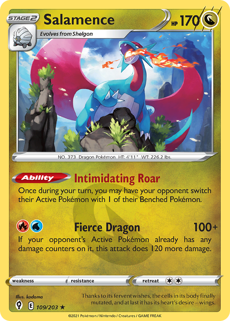 Salamence 109/203 Rare Evolving Skies Holo NM/LP