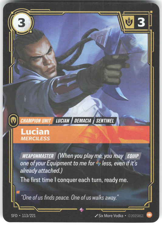 Lucian - Merciless Rare Spiritforged 113/221 NM