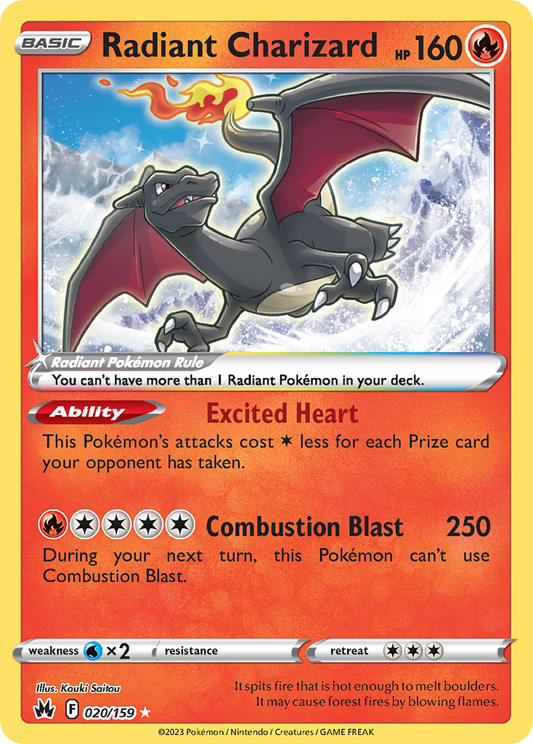 Radiant Charizard 020/159 Radiant Rare Crown Zenith NM/M