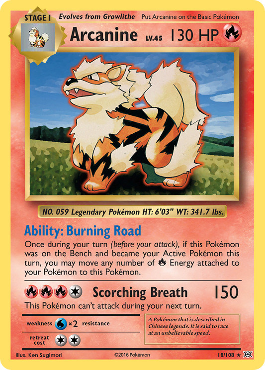 Arcanine 18/108 Rare Evolutions NM/M