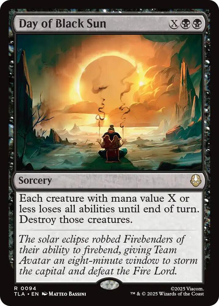 Day of Black Sun 94 Rare Avatar: The Last Airbender NM/M