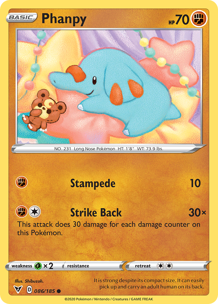 Phanpy 086/185 Common Reverse Holo Vivid Voltage NM/LP