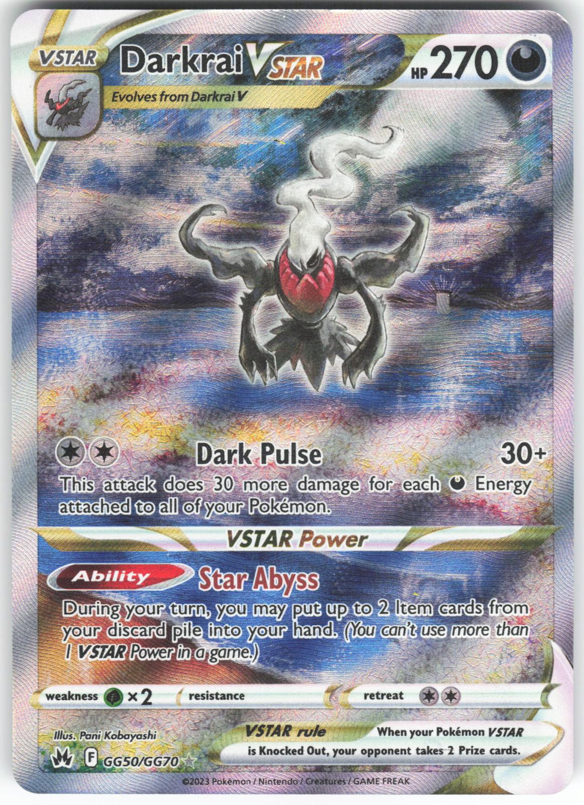 Darkrai VSTAR GG50/GG70 VSTAR Rare Crown Zenith Galarian Gallery Holo NM/M