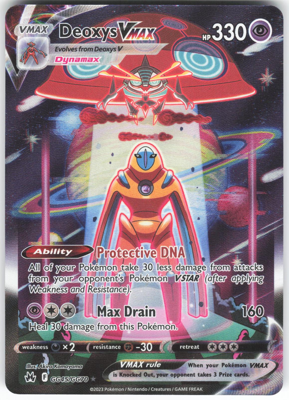 Deoxys VMAX GG45/GG70 VMAX Rare Crown Zenith Galarian Gallery Holo NM/M