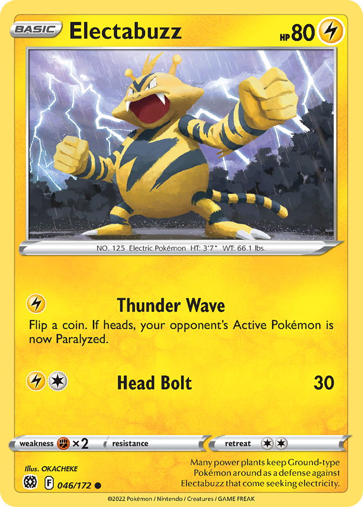 Electabuzz 046/172 Common Reverse Holo Brilliant Stars NM/LP
