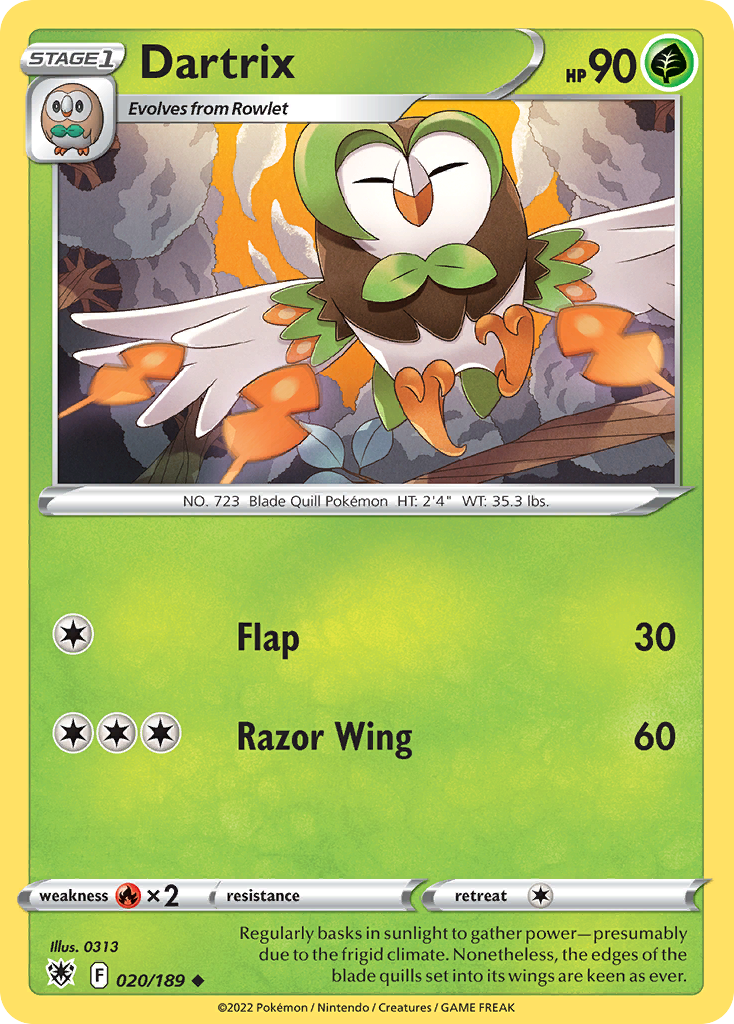 Dartrix 020/189 Uncommon Reverse Holo Astral Radiance NM/LP