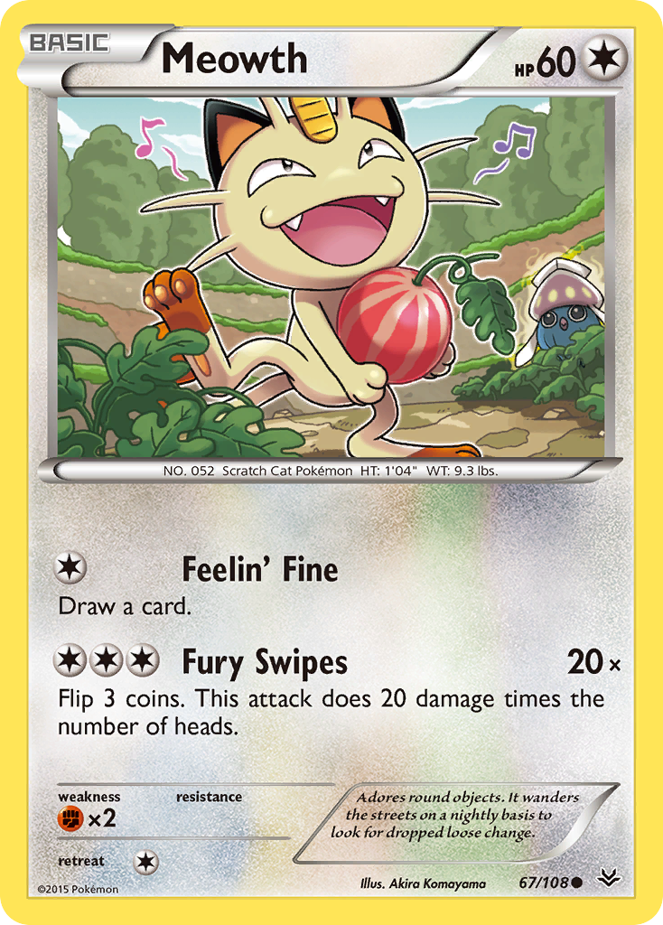 Meowth 67/108 Common Roaring Skies NM/M