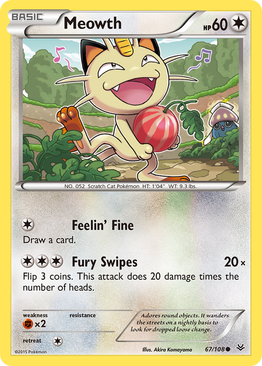 Meowth 67/108 Common Roaring Skies NM/M