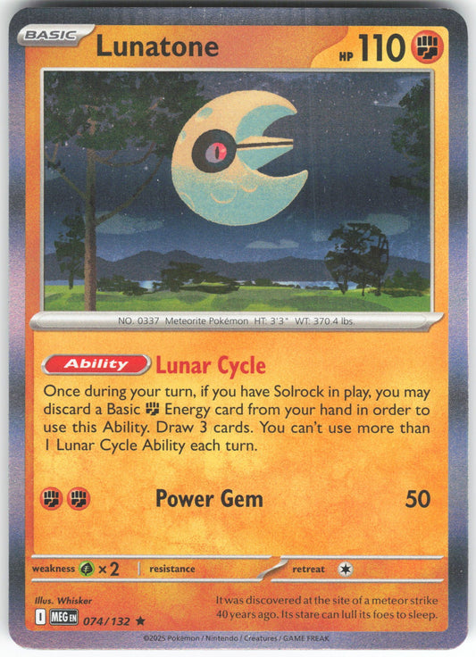 Lunatone Rare ME01: Mega Evolution 074/132 NM