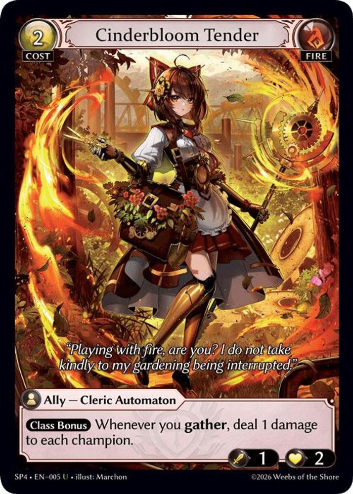 Cinderbloom Tender 005 Uncommon Foil Supporter Pack 4 NM/M