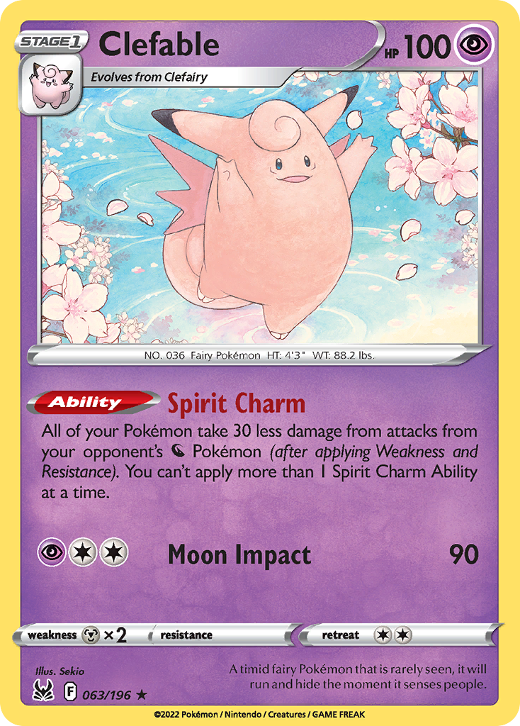 Clefable 063/196 Rare Lost Origin NM/M