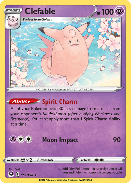 Clefable 063/196 Rare Lost Origin NM/M