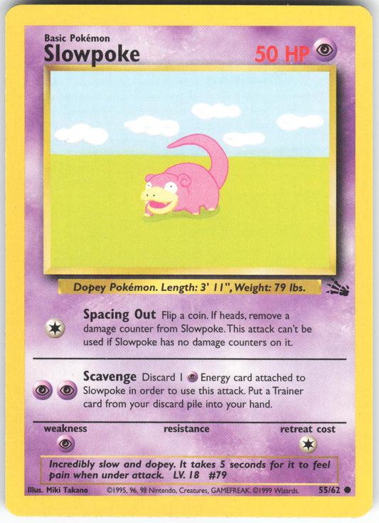 Slowpoke 55/62 Common Fossil Unlimited NM/LP