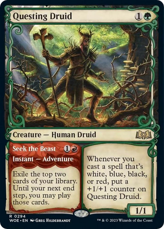 Questing Druid (Showcase) 294 Foil Rare Wilds of Eldraine NM/M