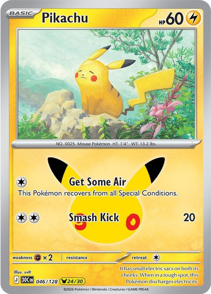 Pikachu 046/128 Pikachu Rare ME: 30th Celebration Holo NM/M