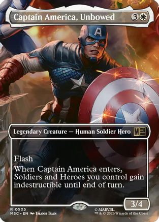 Captain America, Unbowed (Borderless) 505 Commander: Marvel Super Heroes NM/M