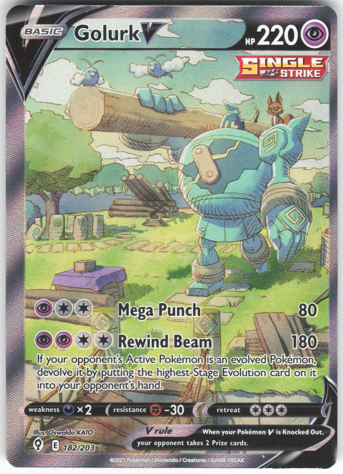 Golurk V (oc) 182/203 Ultra Rare Evolving Skies NM/M