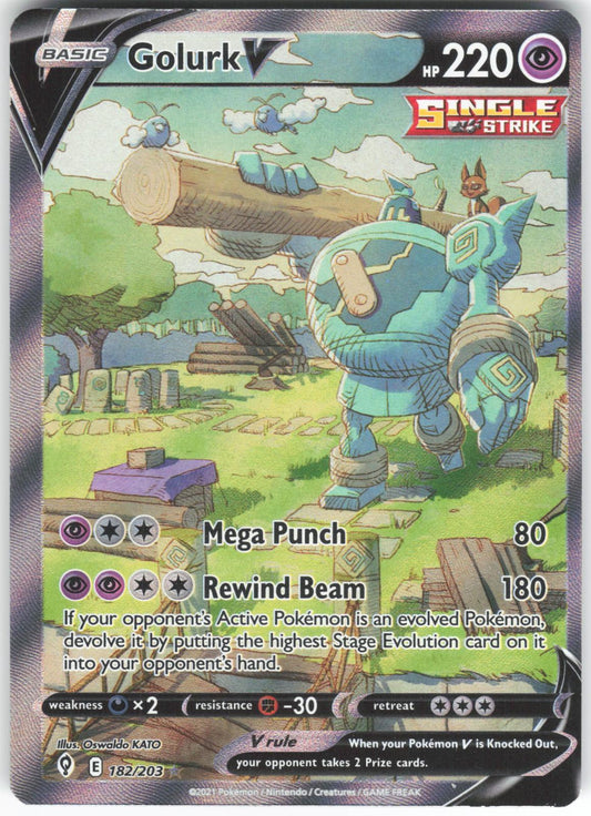 Golurk V (oc) 182/203 Ultra Rare Evolving Skies NM/M