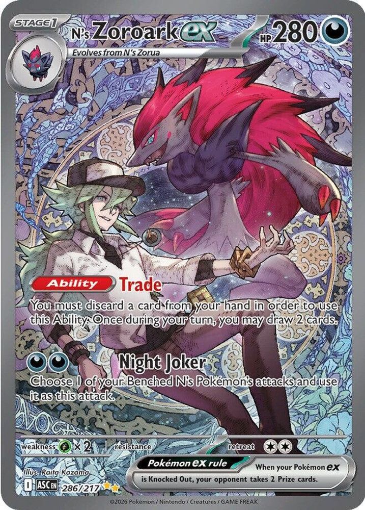 N's Zoroark ex 286/217 Special Illustration Rare Ascended Heroes NM/M