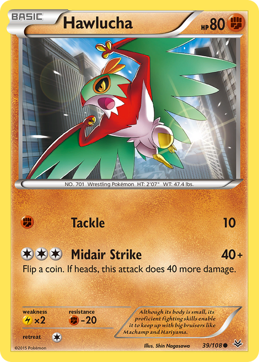 Hawlucha 39/108 Common Reverse Holo Roaring Skies NM/LP
