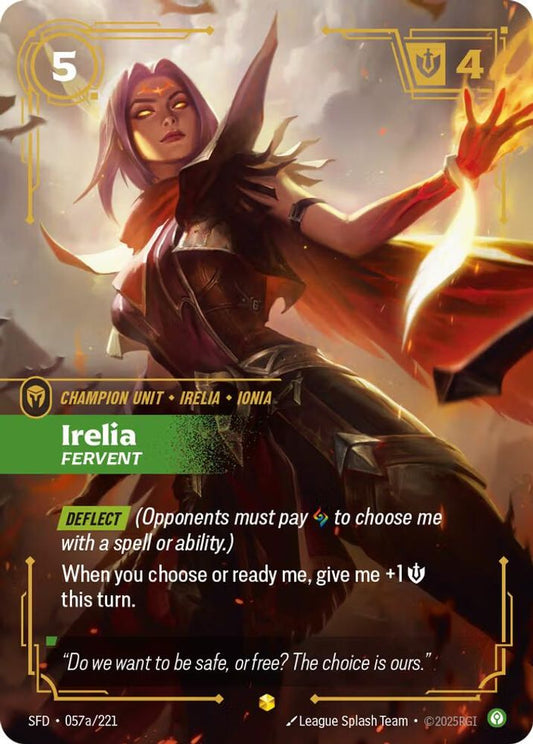 Irelia - Fervent (Alternate Art) 057A/221 Showcase Spiritforged NM/M