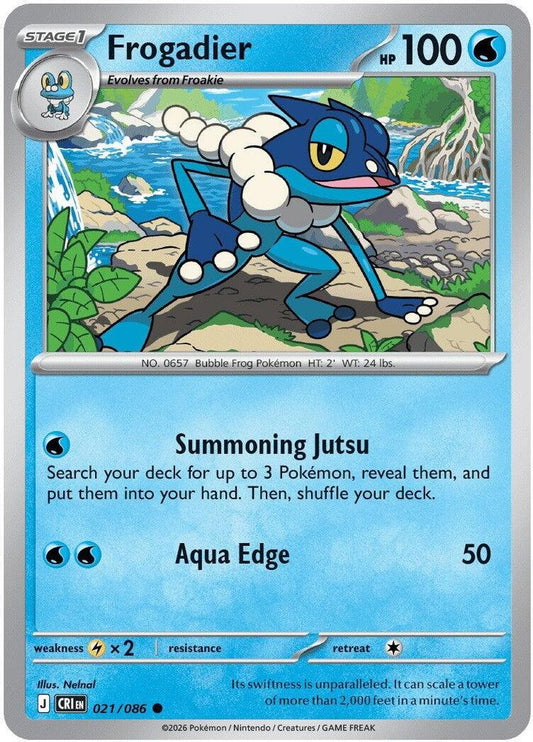 Frogadier 021/086 Common Reverse Holo Chaos Rising NM/M