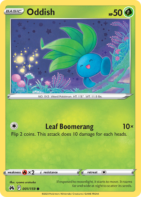 Oddish 001/159 Common Reverse Holo Crown Zenith NM/M