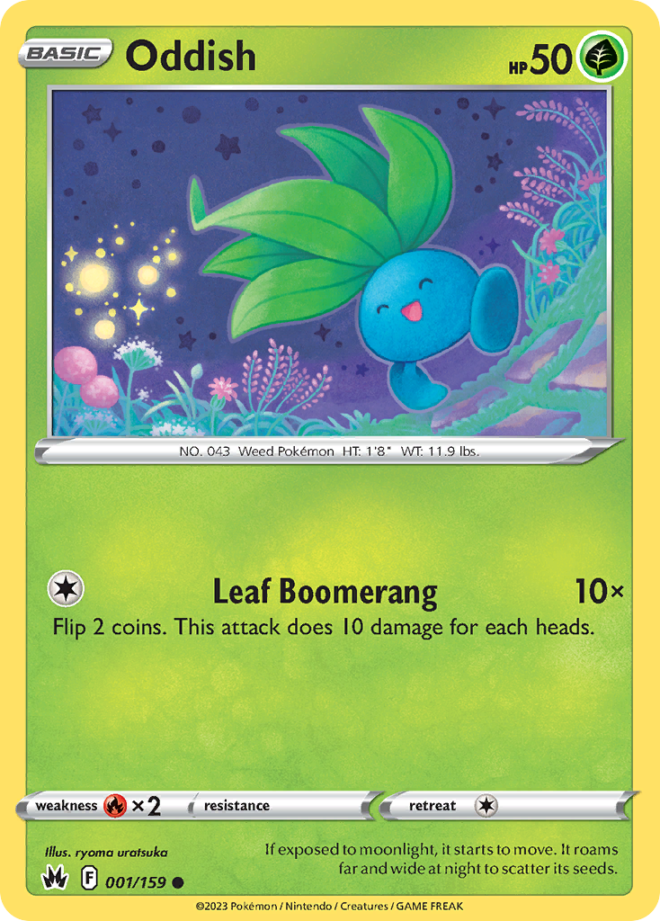 Oddish 001/159 Common Crown Zenith NM/M