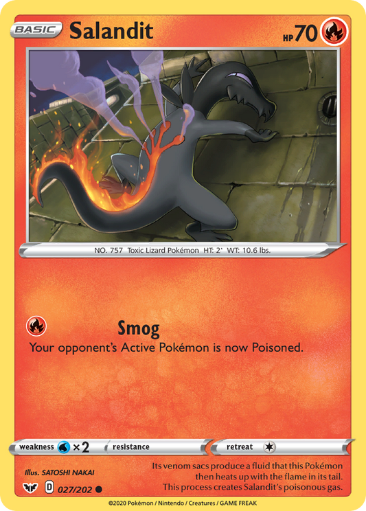 Salandit 027/202 Common Reverse Holo Sword & Shield NM/LP