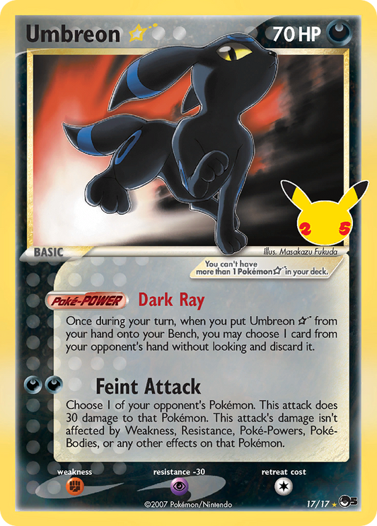Umbreon Star 17/17 Classic Collection Celebrations: Classic Collection NM/M