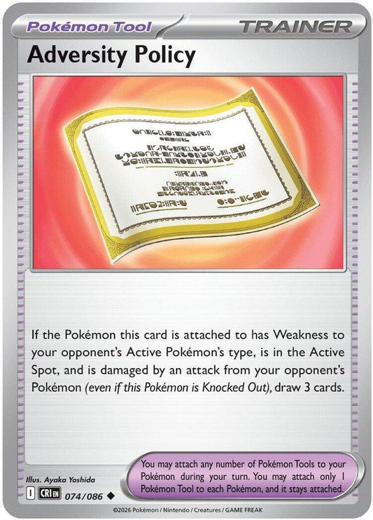 Adversity Policy 074/086 Uncommon Reverse Holo Chaos Rising NM/M