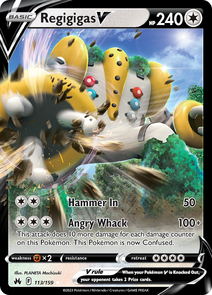 Regigigas V 113/159 V Rare Crown Zenith Holo NM/M