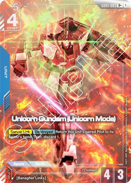 Unicorn Gundam (Unicorn Mode) (R+) GD01-005 R+ Newtype Rising NM/M