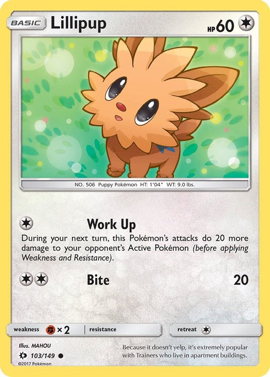 Lillipup 103/149 Common Reverse Holo SM Base Set NM/LP