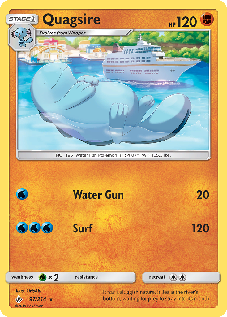 Quagsire 97/214 Rare Reverse Holo Unbroken Bonds NM/LP