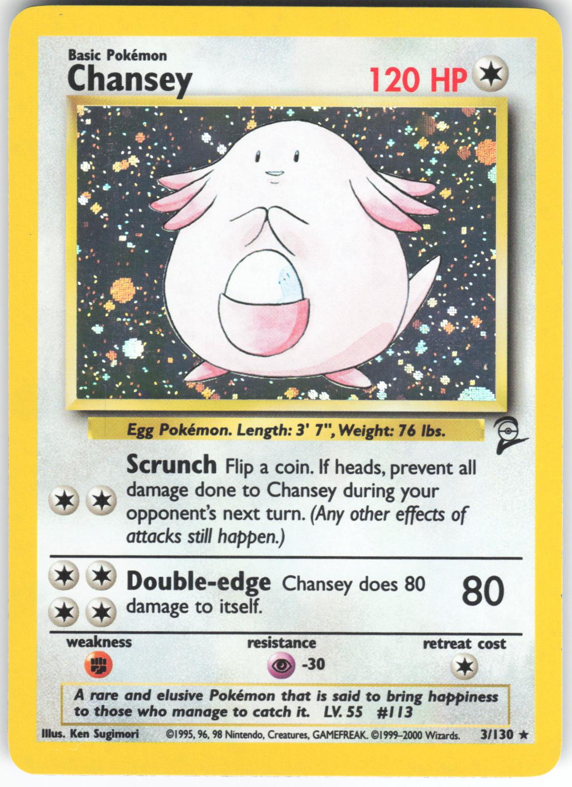 Chansey 3/130 Rare Base Set 2 Holo LP