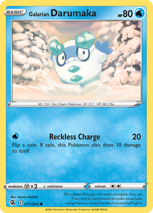 Galarian Darumaka 071/264 Common Reverse Holo Fusion Strike NM/LP