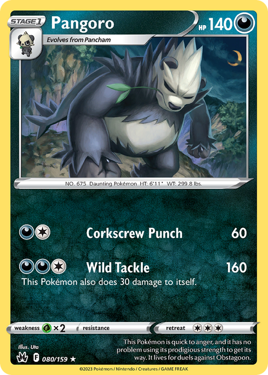 Pangoro 080/159 Rare Reverse Holo Crown Zenith NM/LP