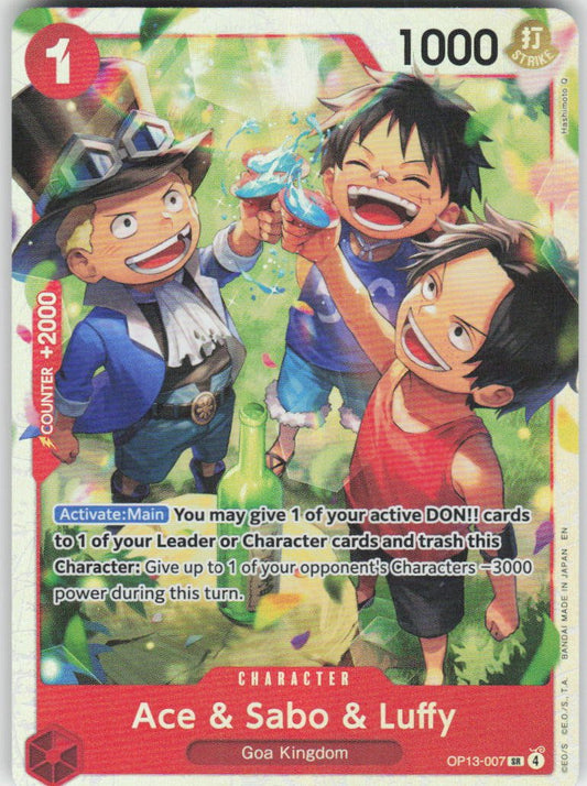 Ace & Sabo & Luffy SR Carrying On His Will OP13-007 NM