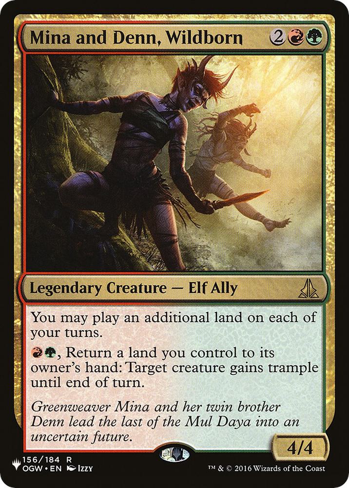 Mina and Denn, Wildborn 156/184 Rare The List Reprints NM/M