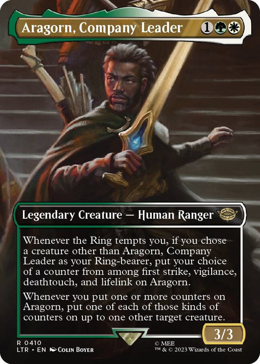 Aragorn, Company Leader (Borderless) 410 Universes Beyond: The Lord of the Rings: Tales of Middle-earth NM/M