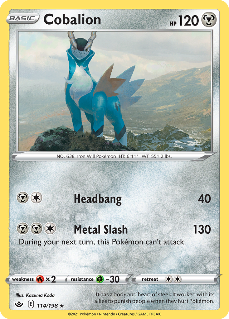 Cobalion 114/198 Rare Chilling Reign Holo NM/LP
