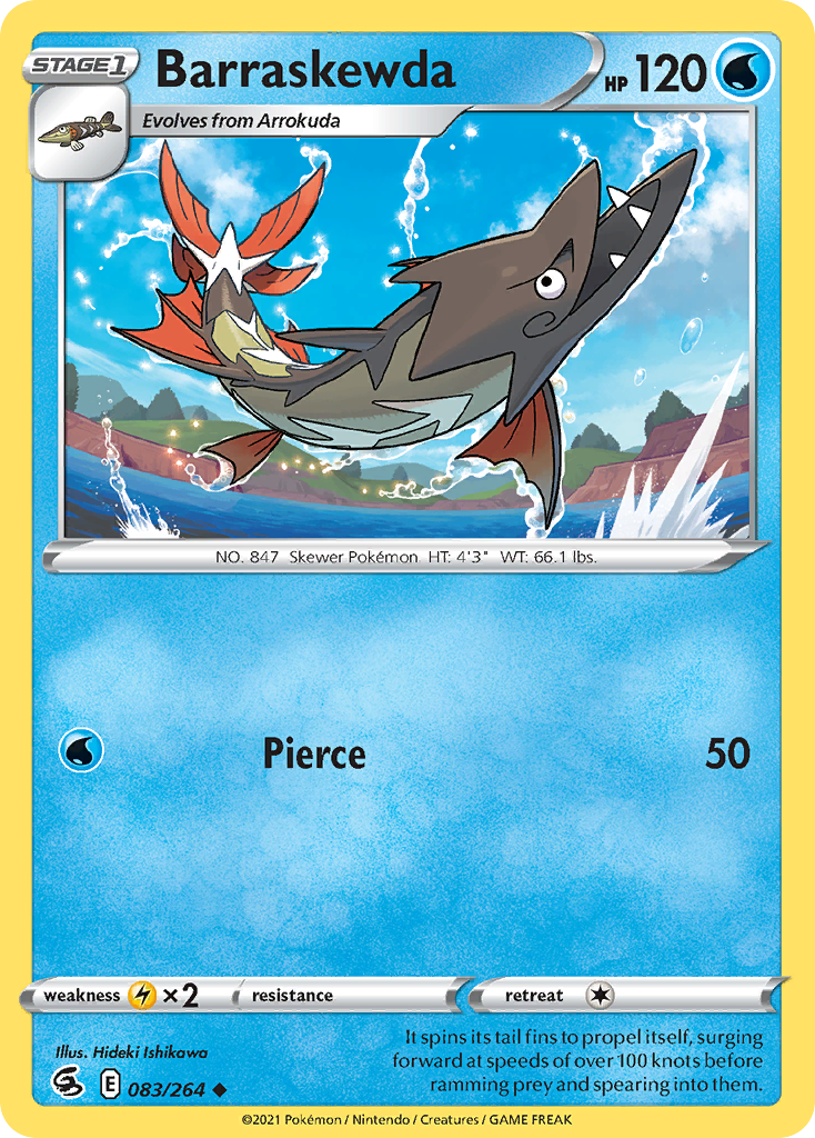 Barraskewda 083/264 UnCommon Reverse Holo Reverse Holo Fusion Strike NM/LP